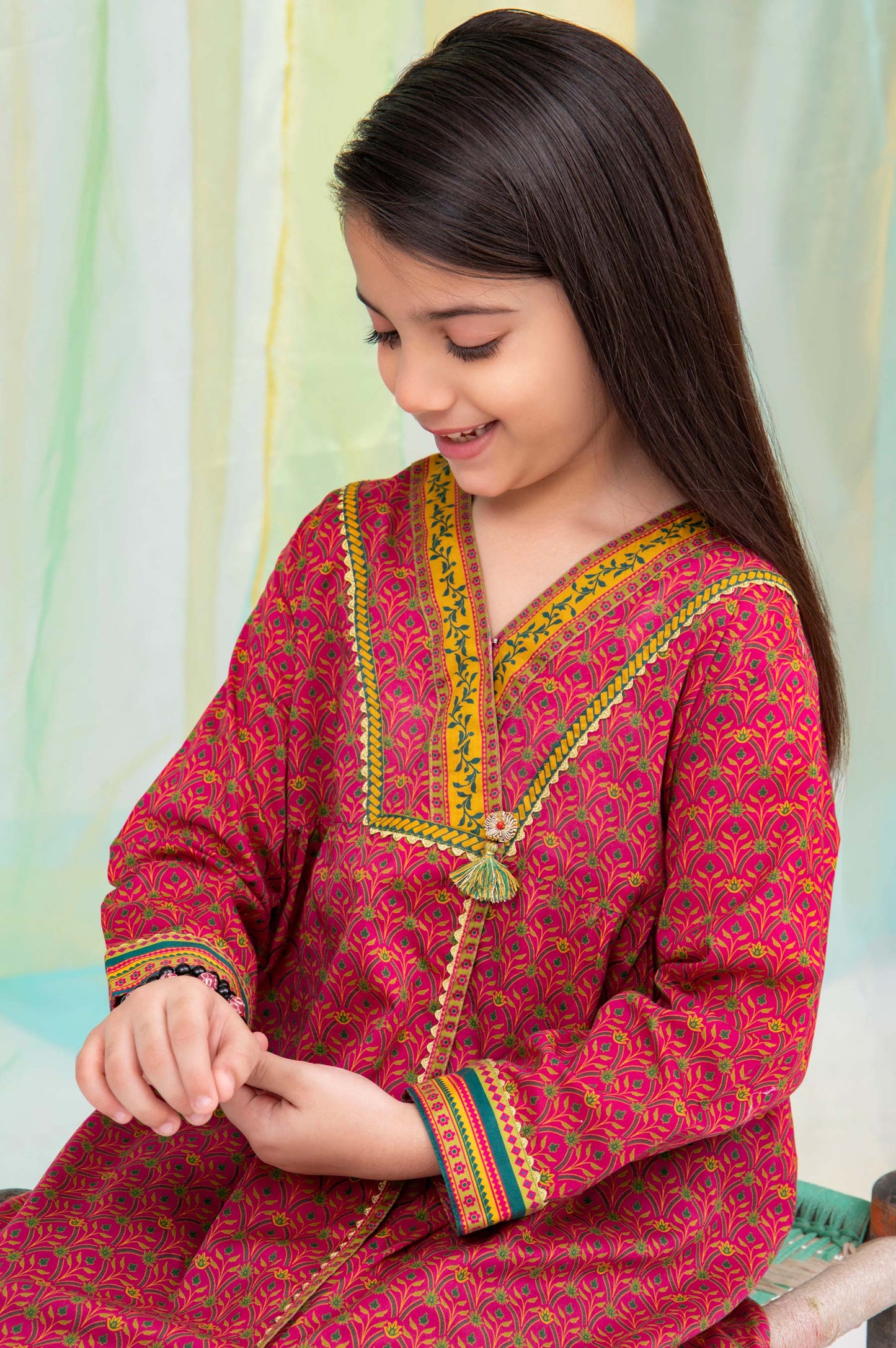 Stitched 1 Piece Embellished Shirt - Cambric