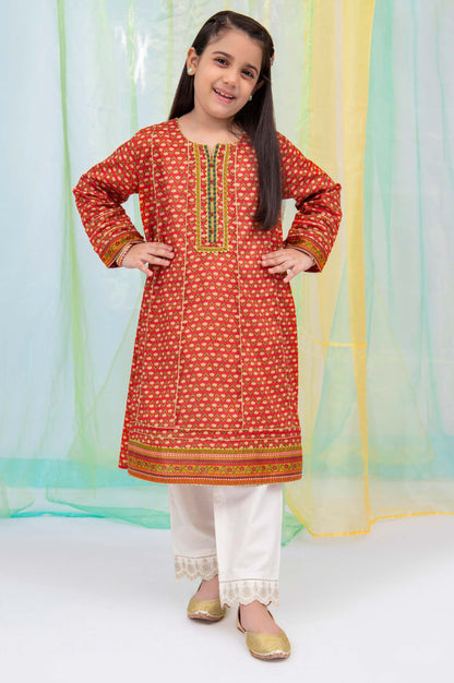 Stitched 1 Piece Embellished Shirt - Cambric