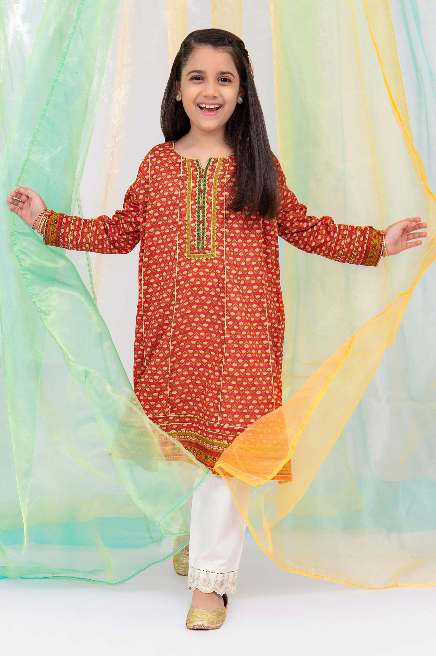 Stitched 1 Piece Embellished Shirt - Cambric