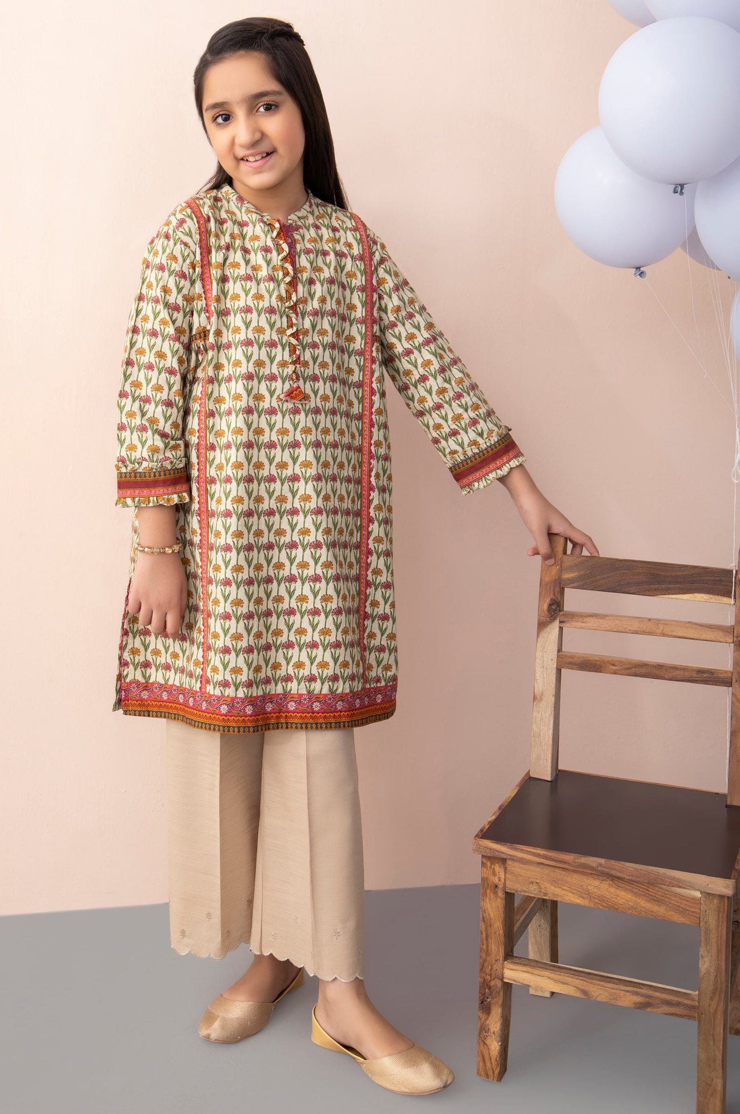 Stitched 1 Piece Printed Khaddar Junior Shirt