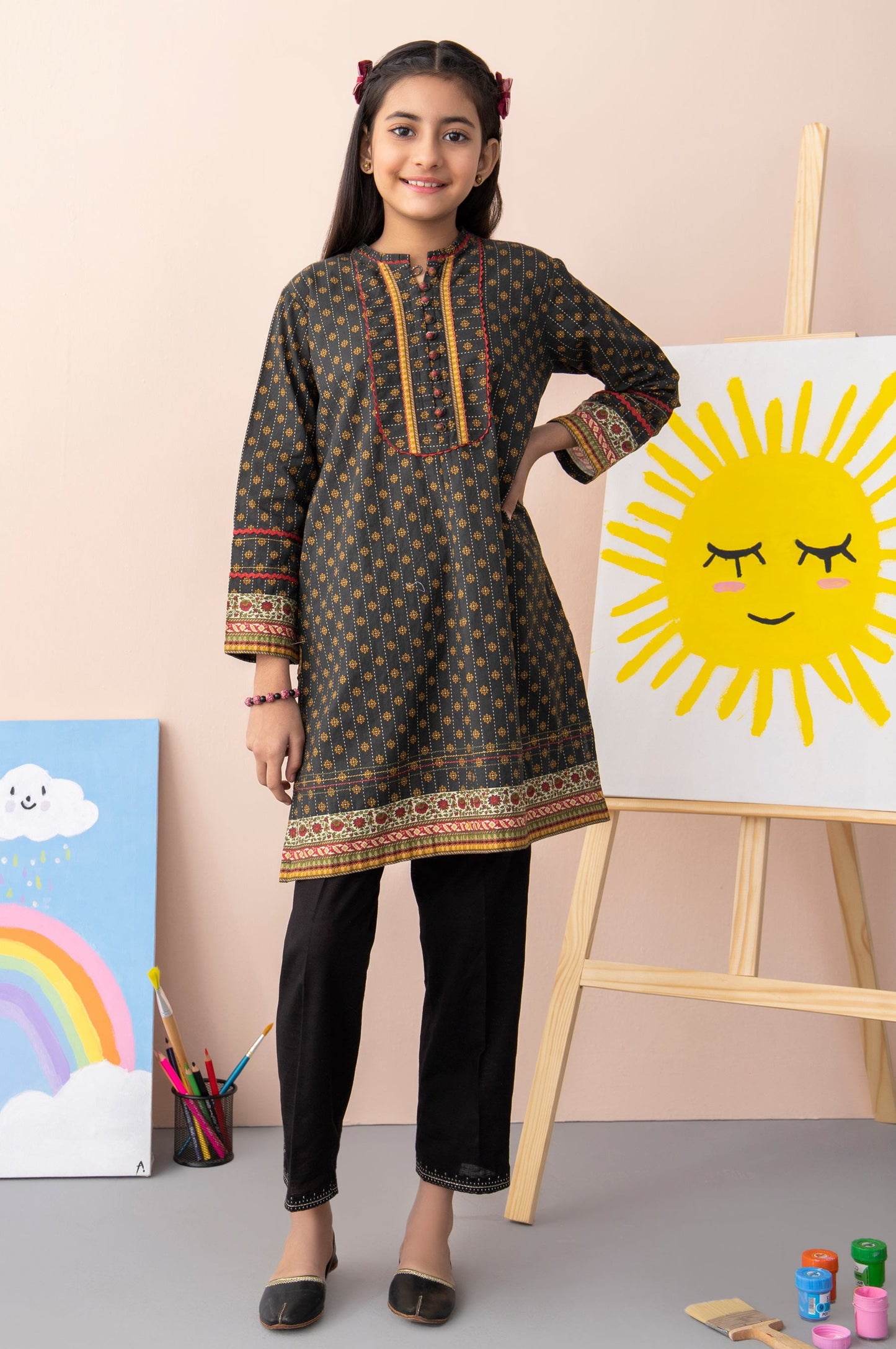 Stitched 1 Piece Printed Khaddar Junior Shirt