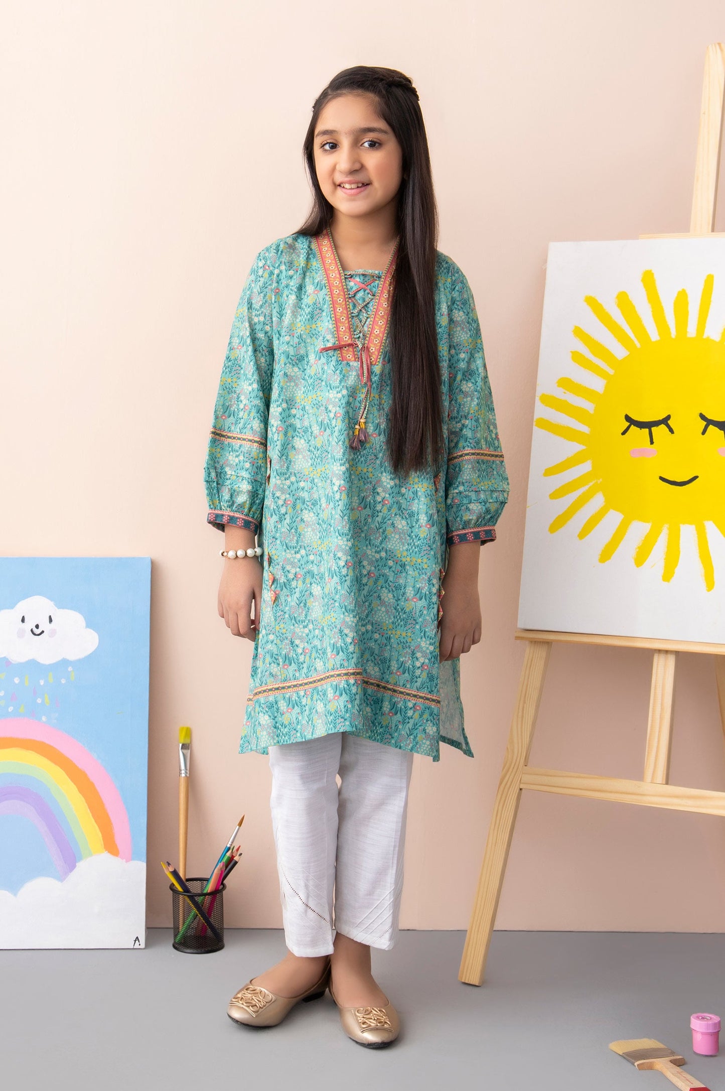 Stitched 1 Piece Printed Khaddar Junior Shirt