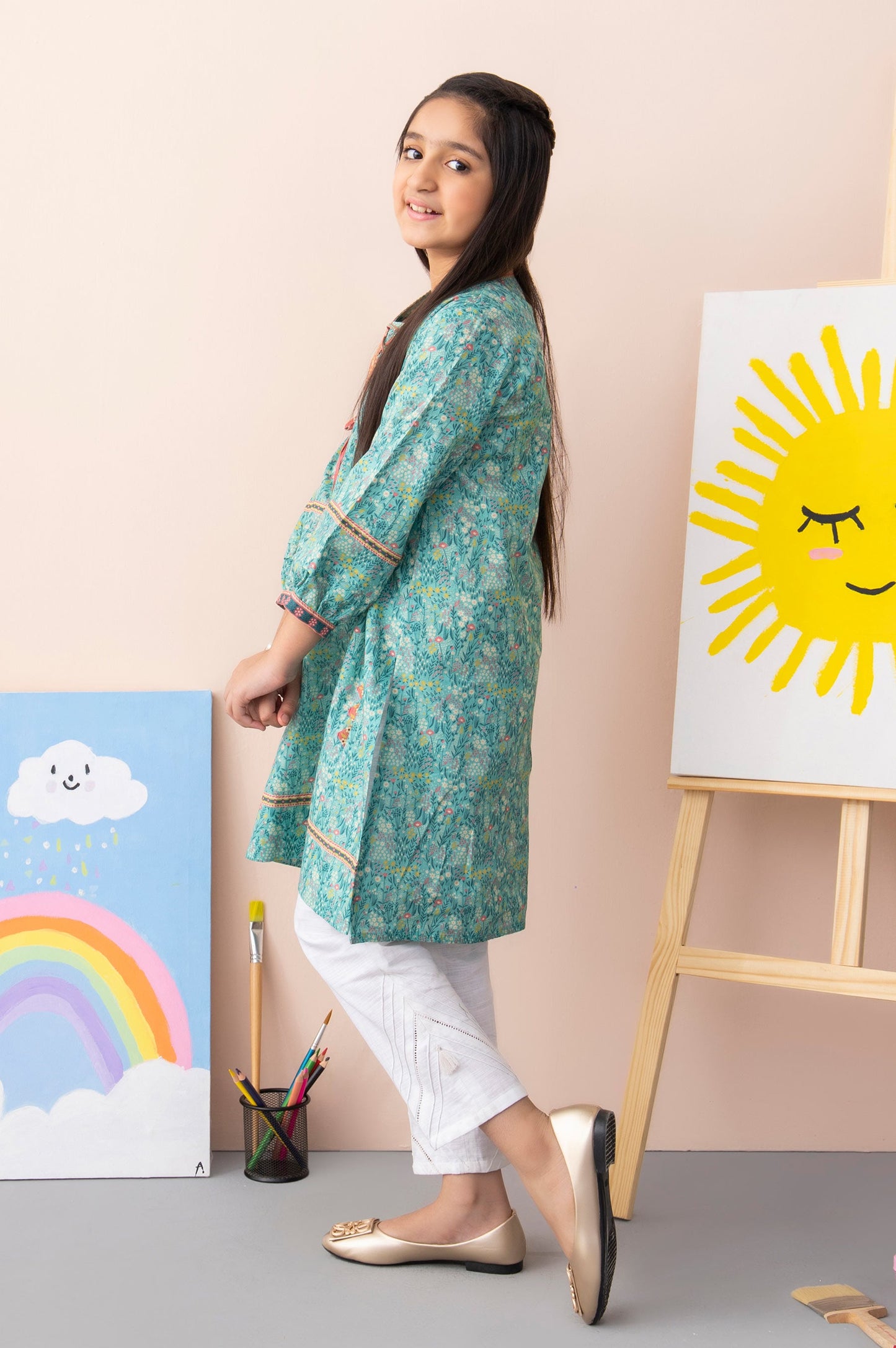 Stitched 1 Piece Printed Khaddar Junior Shirt