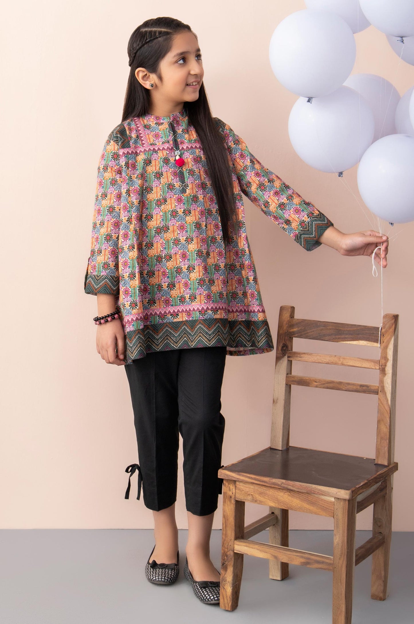 Stitched 1 Piece Printed Cambric Junior Shirt