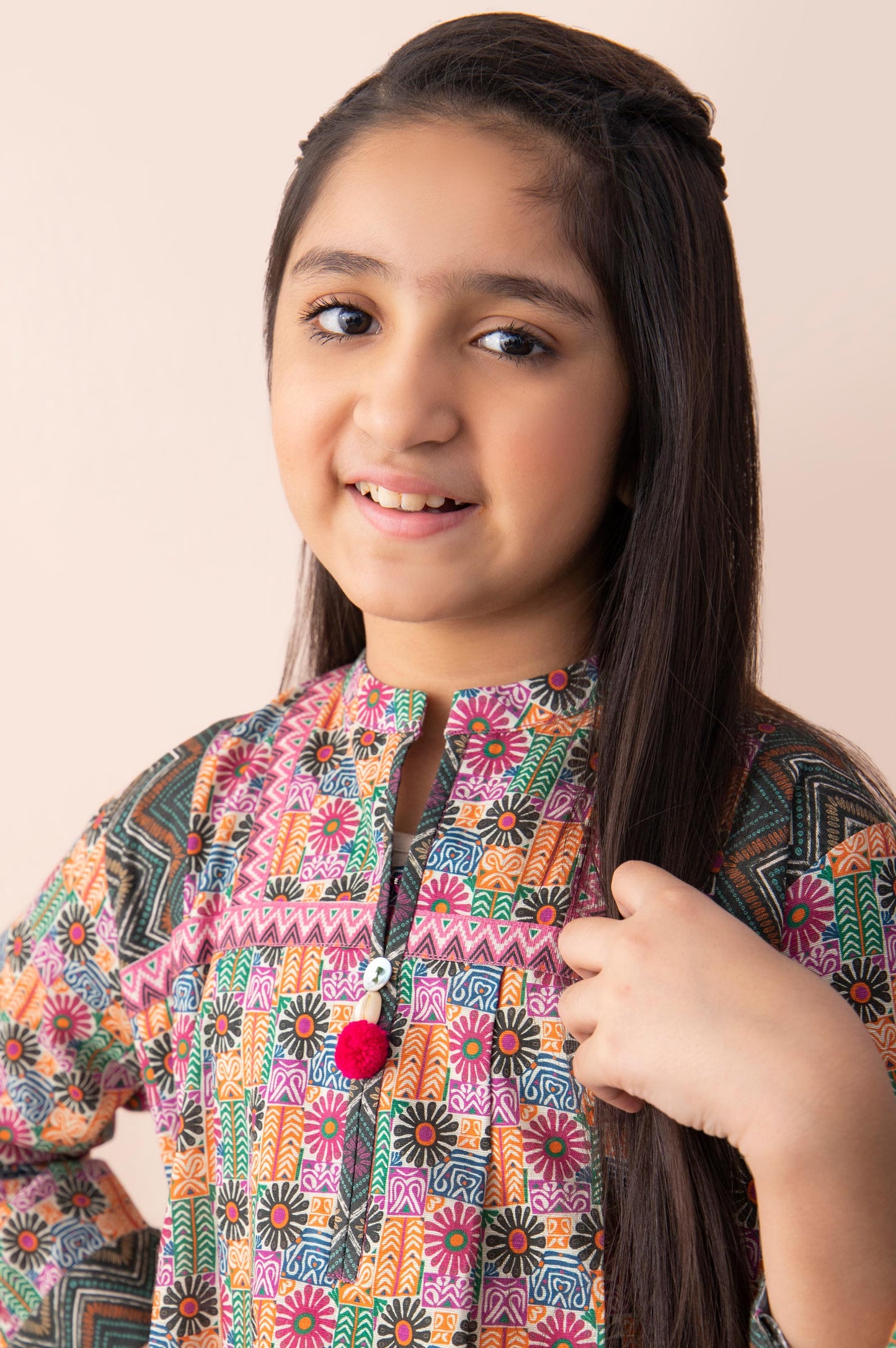 Stitched 1 Piece Printed Cambric Junior Shirt