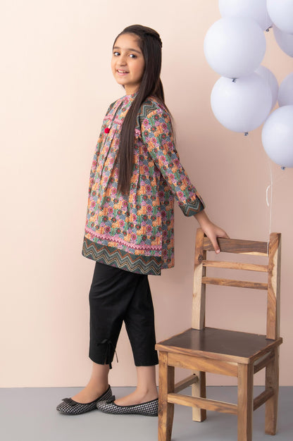 Stitched 1 Piece Printed Cambric Junior Shirt