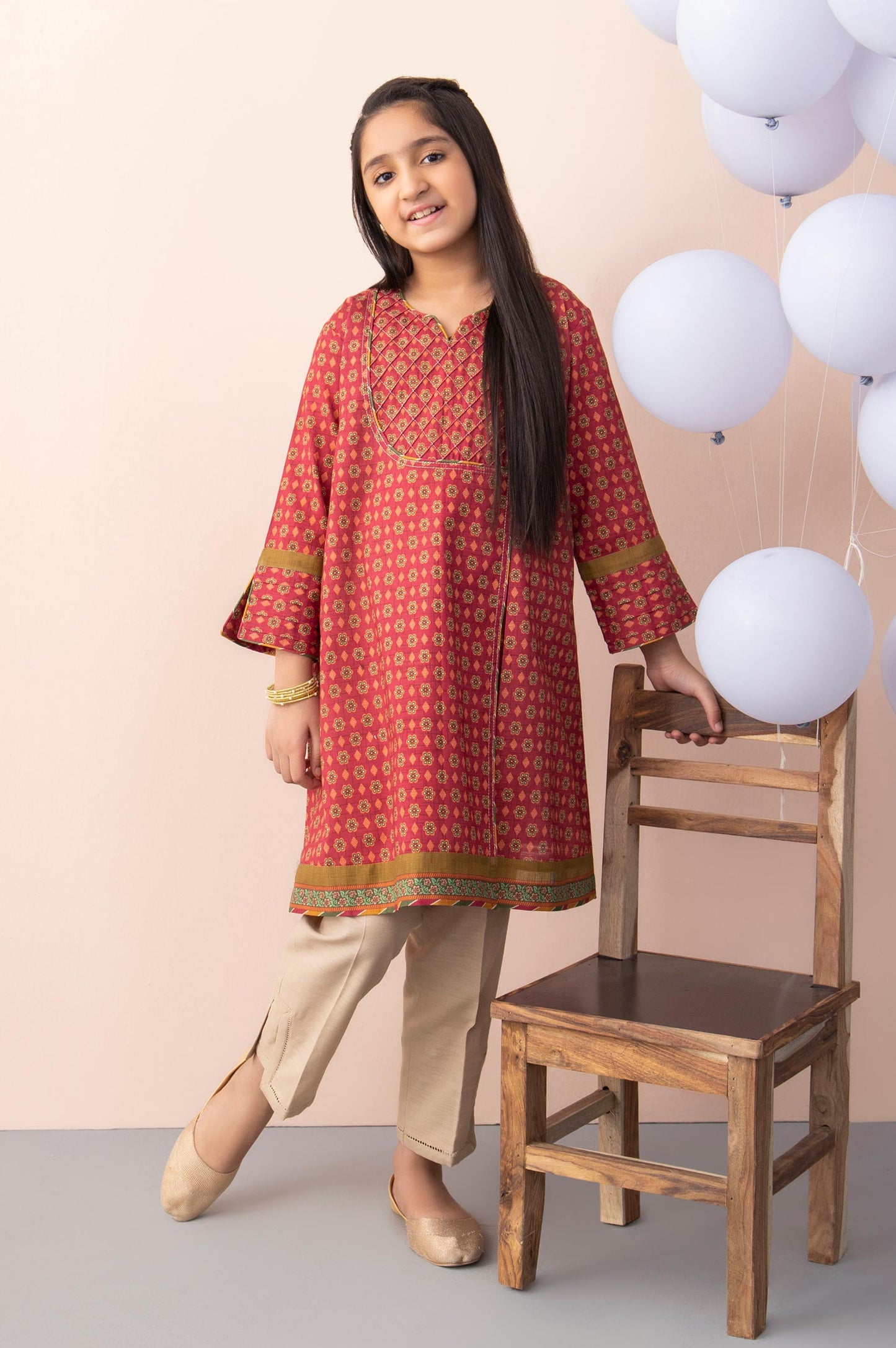 Stitched 1 Piece Printed Cambric Junior Shirt