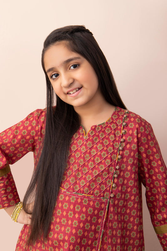 Stitched 1 Piece Printed Cambric Junior Shirt