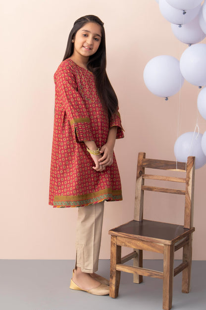 Stitched 1 Piece Printed Cambric Junior Shirt