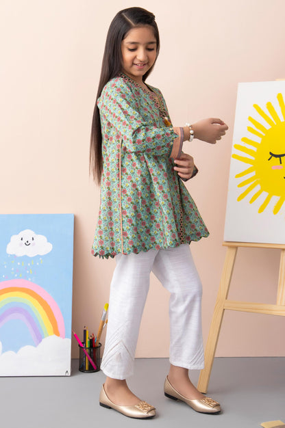 Stitched 1 Piece Printed Cambric Junior Shirt