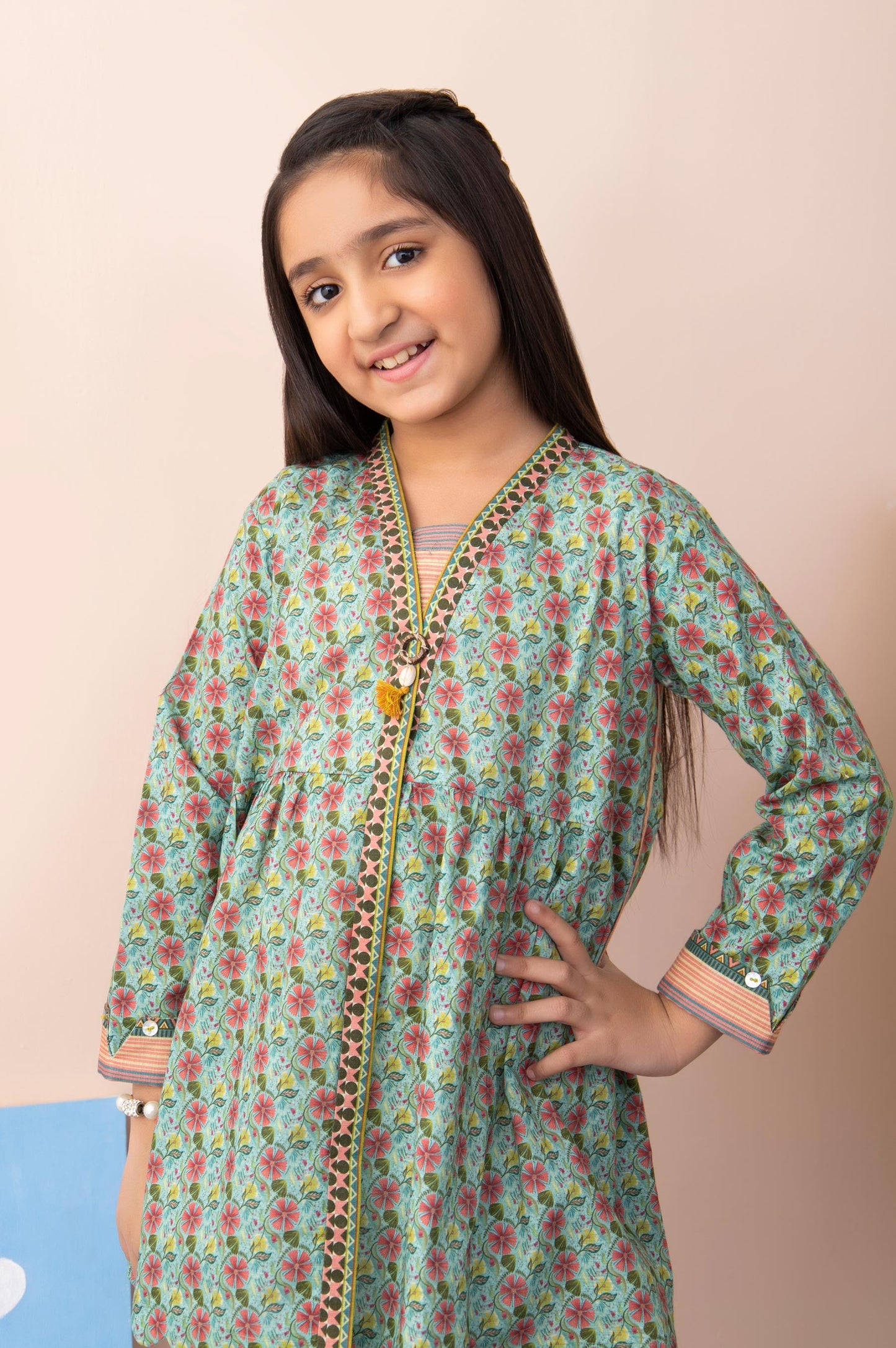 Stitched 1 Piece Printed Cambric Junior Shirt