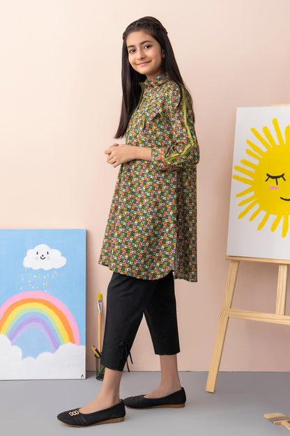 Stitched 1 Piece Printed Cambric Junior Shirt
