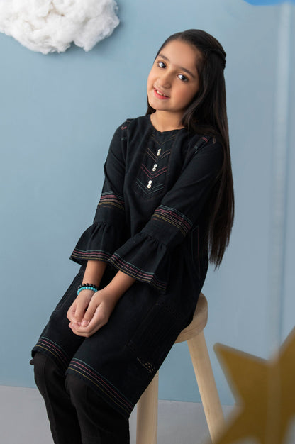 Stitched 1 Piece Embellished Khaddar Junior Shirt