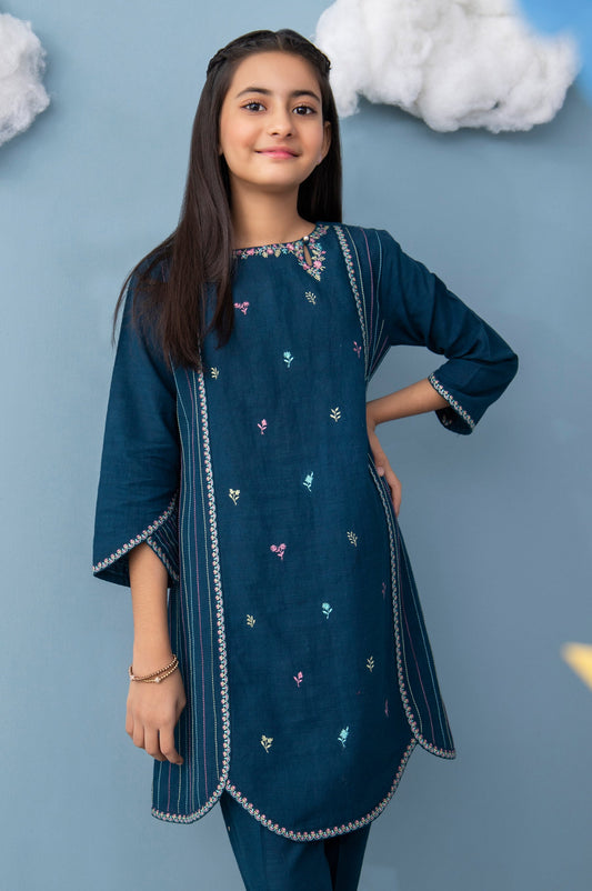 Stitched 1 Piece Embroidered Khaddar Junior Shirt