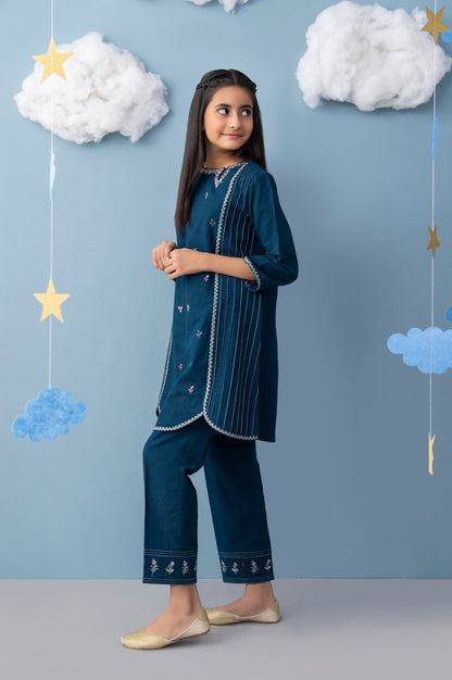 Stitched 1 Piece Embroidered Khaddar Junior Shirt