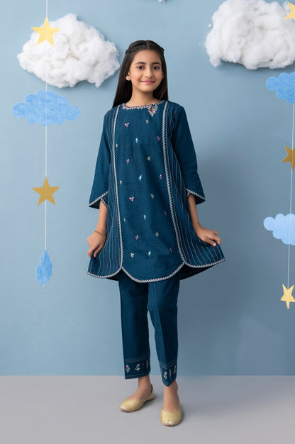 Stitched 1 Piece Embroidered Khaddar Junior Shirt