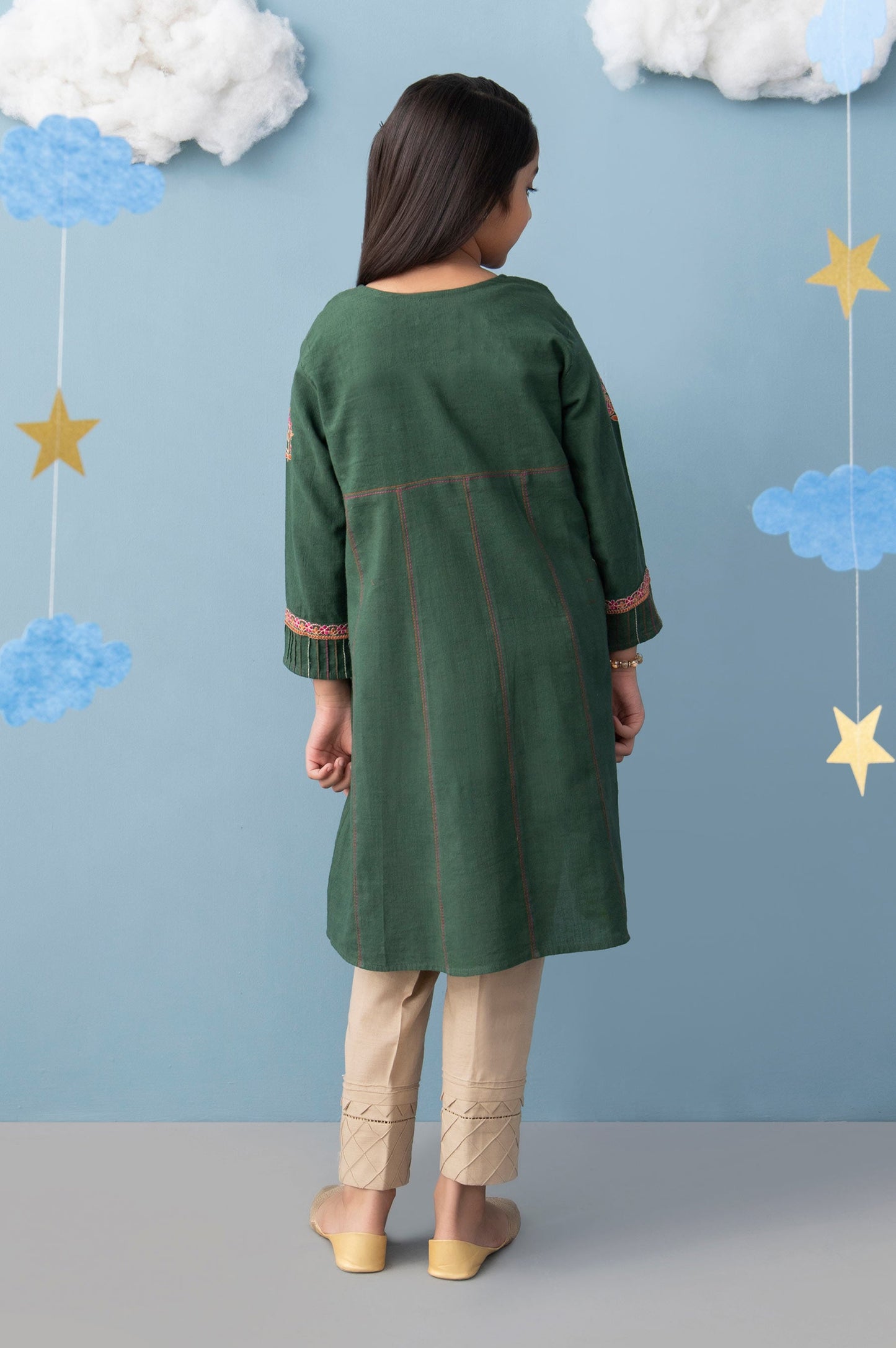 Stitched 1 Piece Embroidered Khaddar Junior Shirt