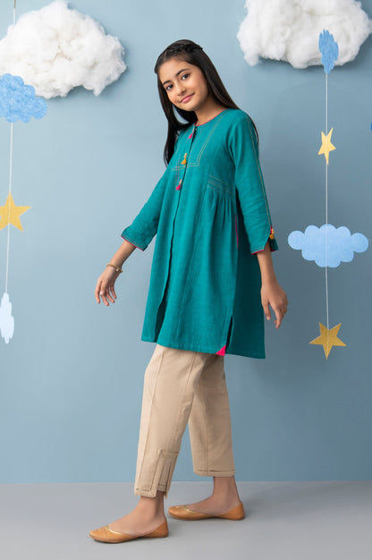 Stitched 1 Piece Embellished Khaddar Junior Shirt