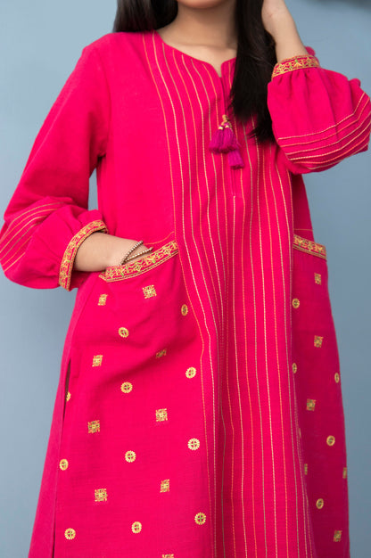 Stitched 1 Piece Embroidered Khaddar Junior Shirt