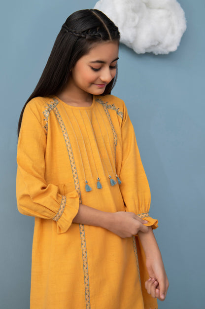 Stitched 1 Piece Embroidered Khaddar Junior Shirt