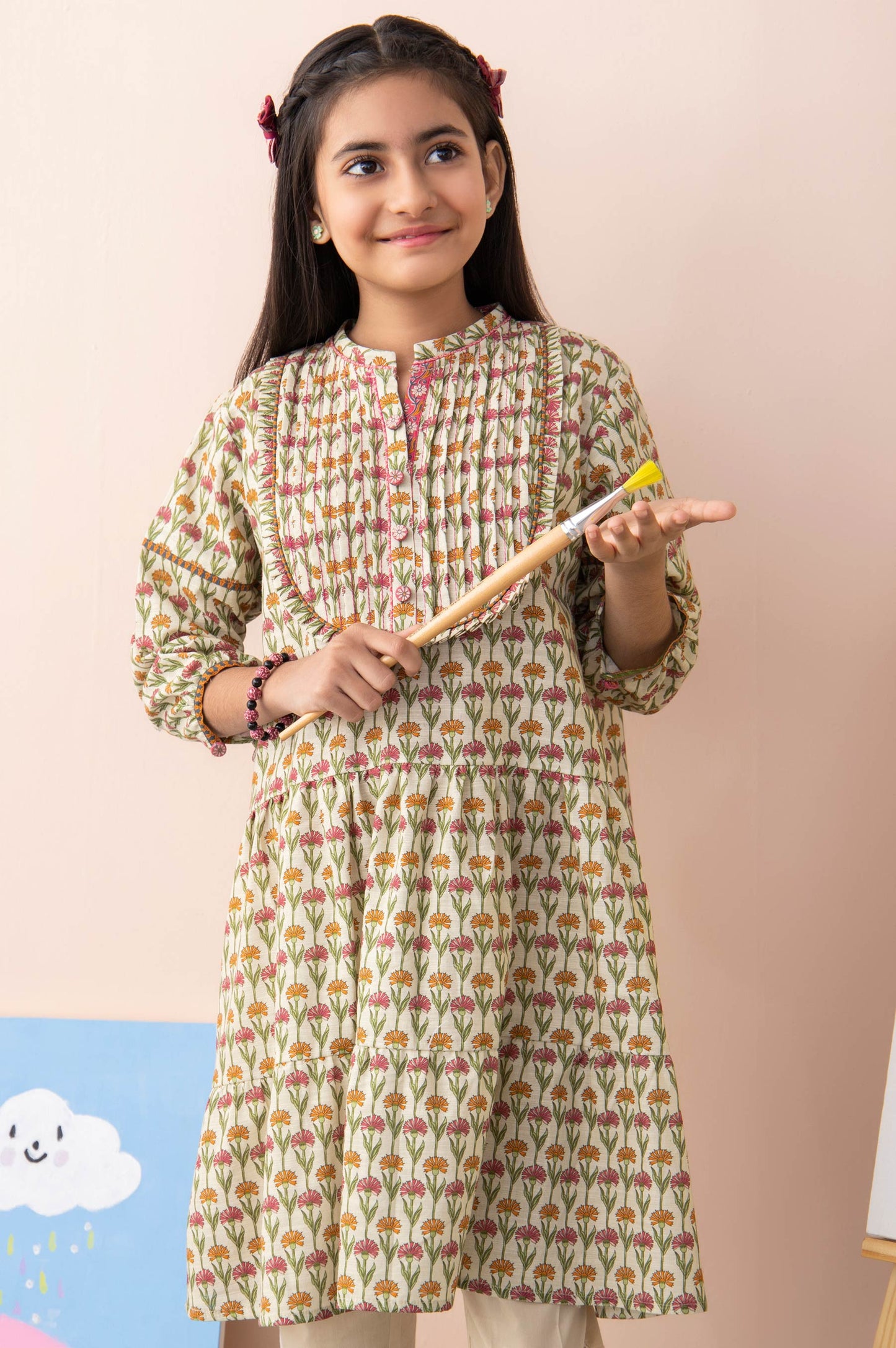 Stitched 1 Piece Printed Khaddar Junior Shirt