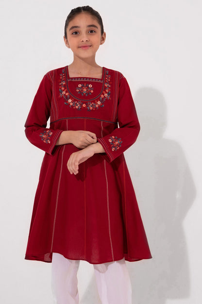 Stitched 1 Piece Embroidered Cambric Shirt