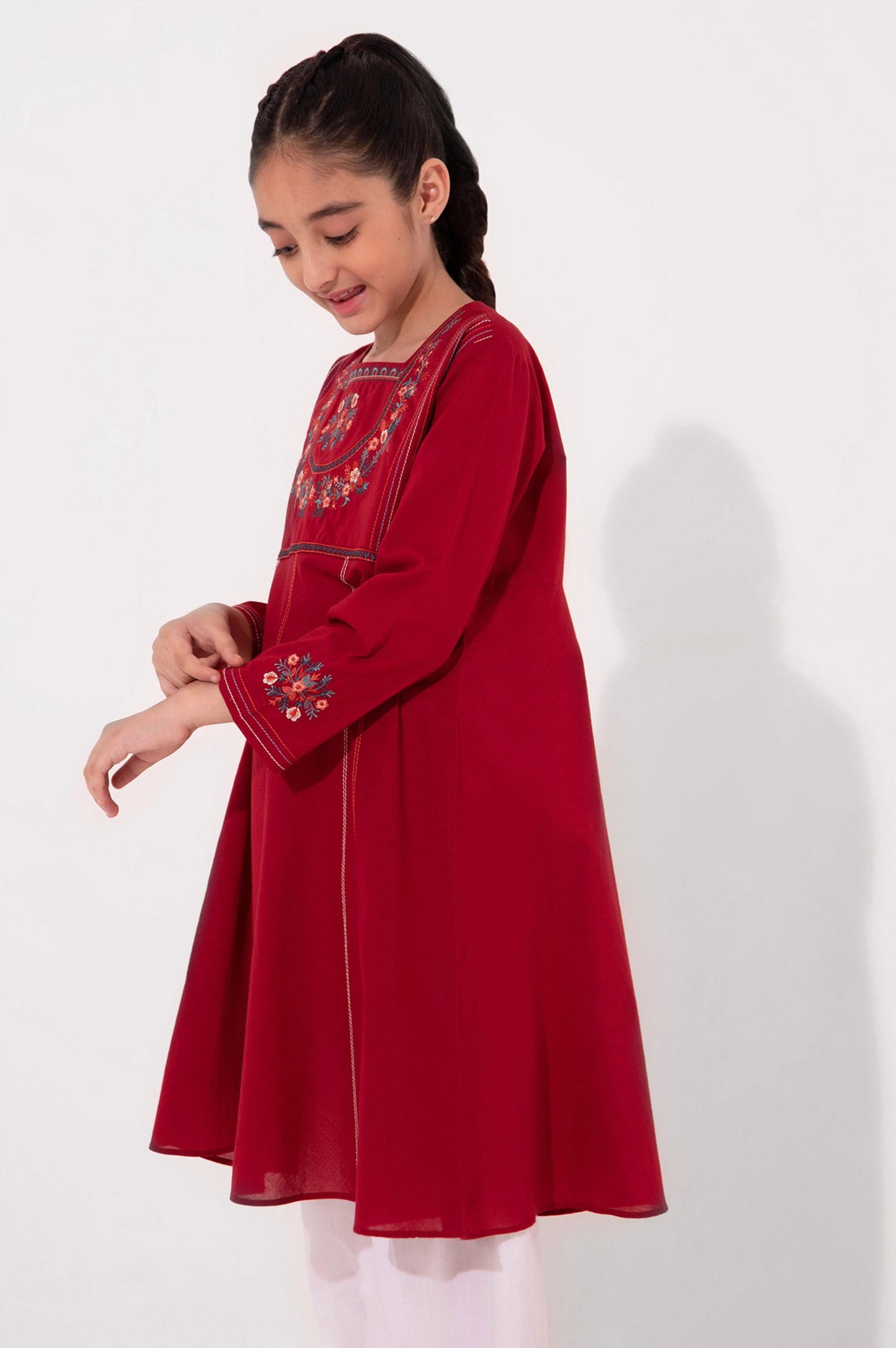 Stitched 1 Piece Embroidered Cambric Shirt