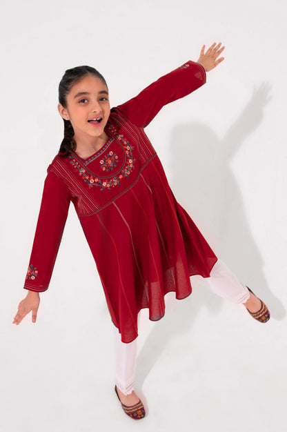 Stitched 1 Piece Embroidered Cambric Shirt