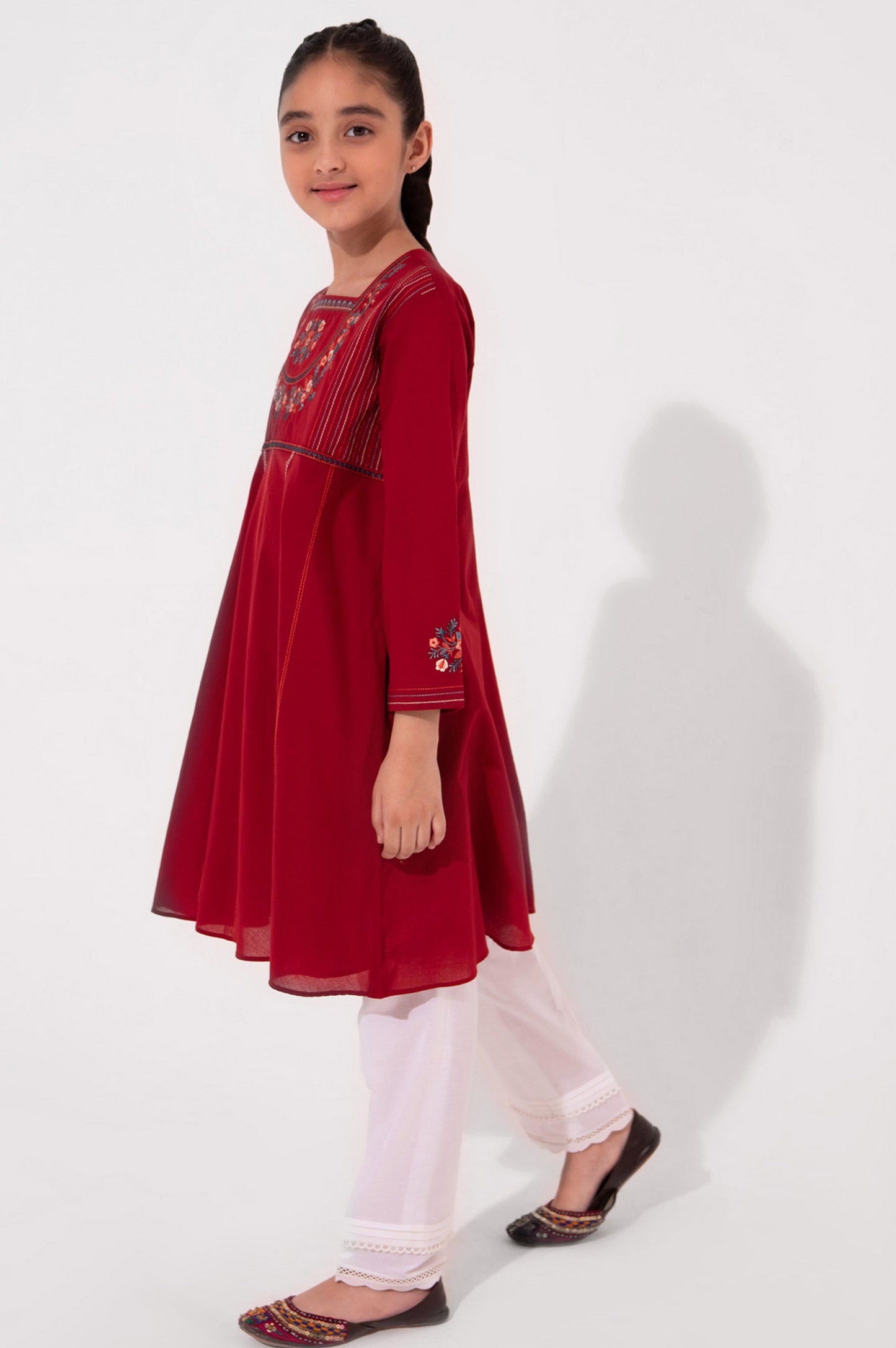 Stitched 1 Piece Embroidered Cambric Shirt