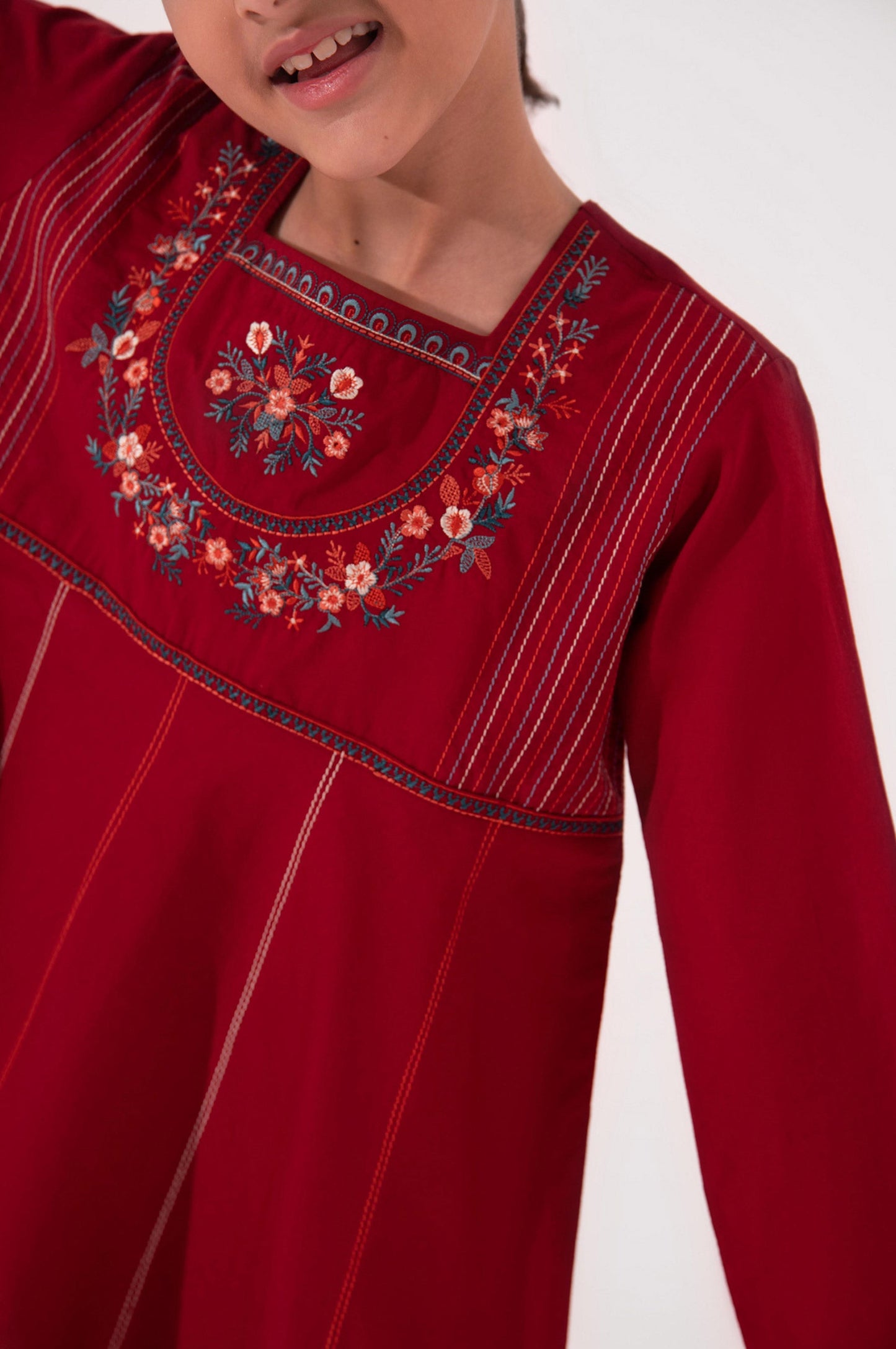 Stitched 1 Piece Embroidered Cambric Shirt