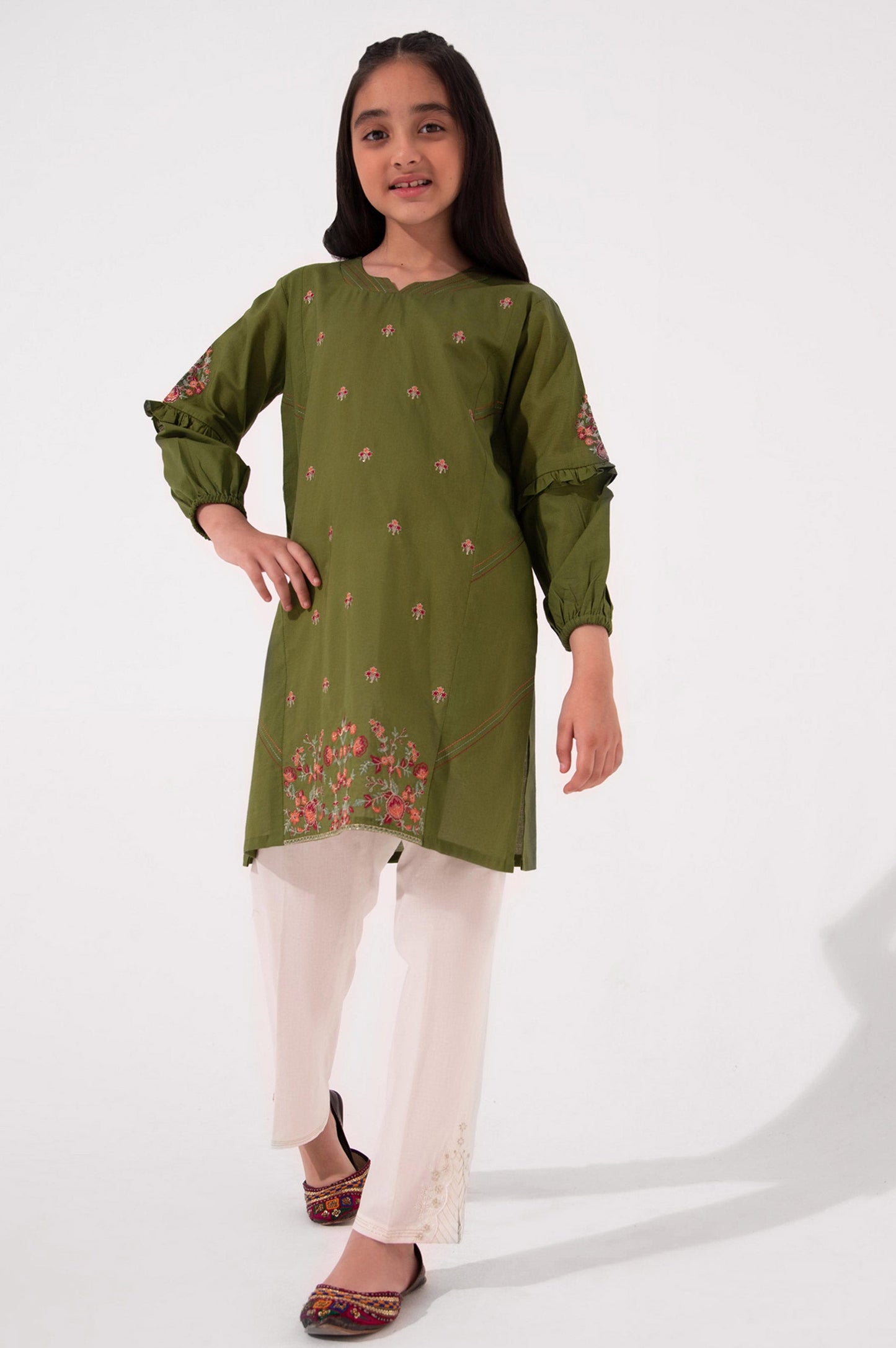 Stitched 1 Piece Embroidered Cambric Shirt