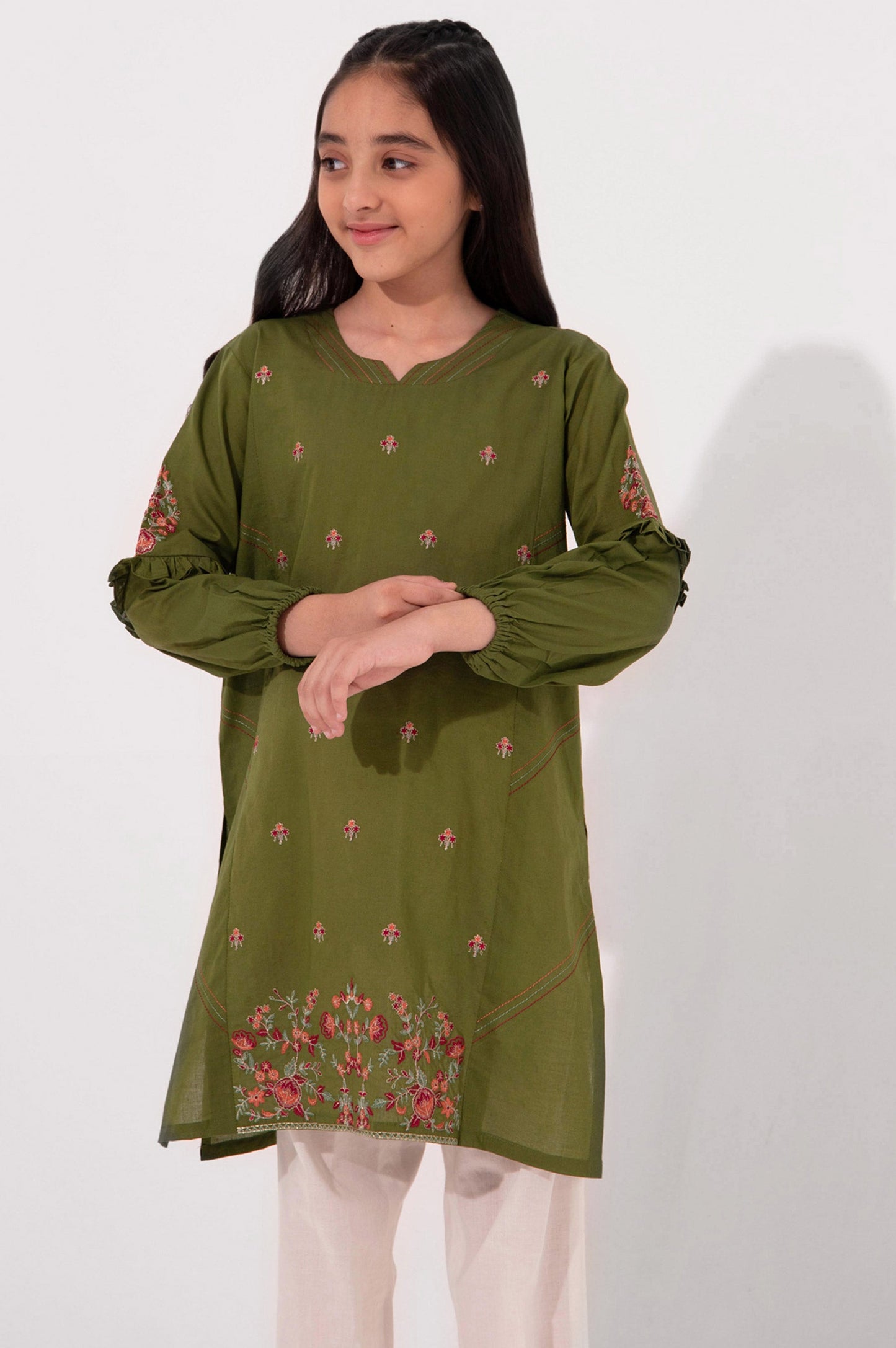 Stitched 1 Piece Embroidered Cambric Shirt