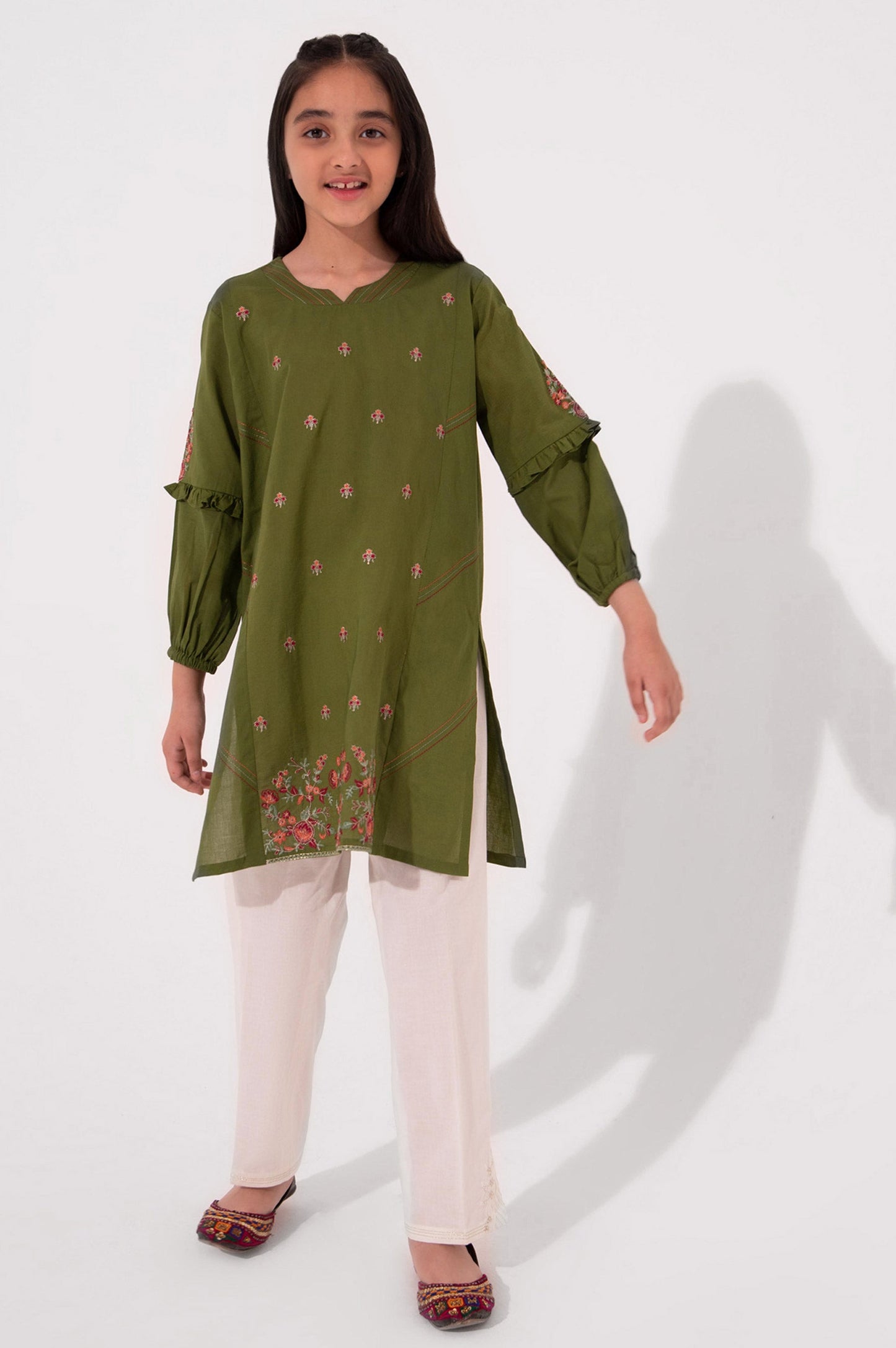 Stitched 1 Piece Embroidered Cambric Shirt