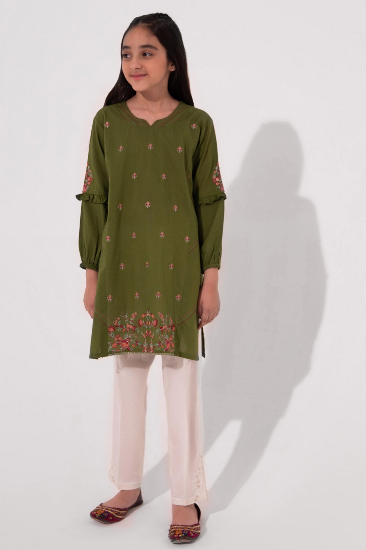 Stitched 1 Piece Embroidered Cambric Shirt