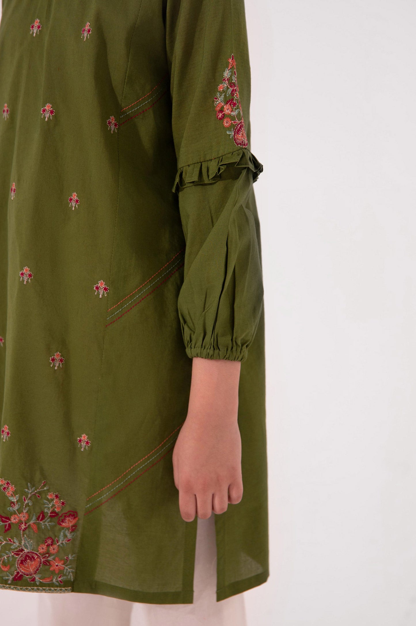 Stitched 1 Piece Embroidered Cambric Shirt