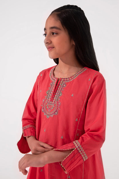 Stitched 1 Piece Embroidered Cambric Shirt