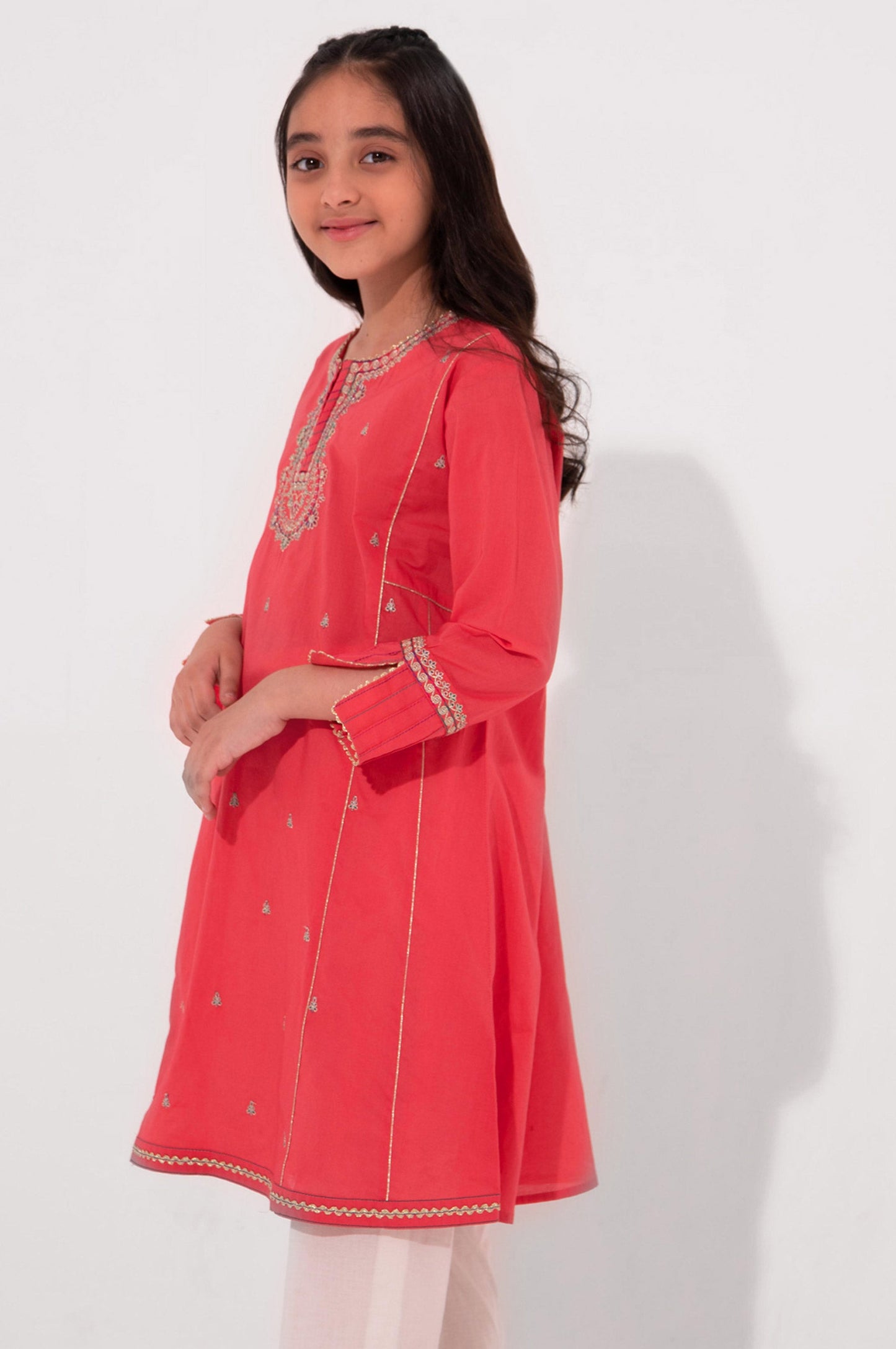 Stitched 1 Piece Embroidered Cambric Shirt