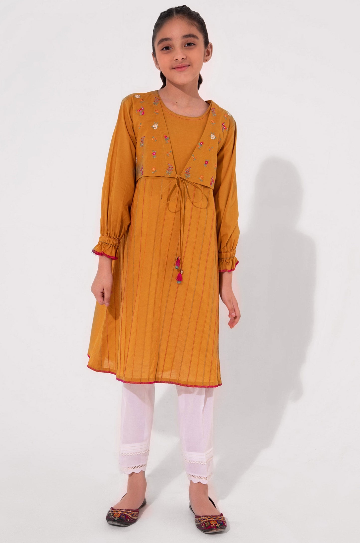 Stitched 1 Piece Embroidered Cambric Shirt