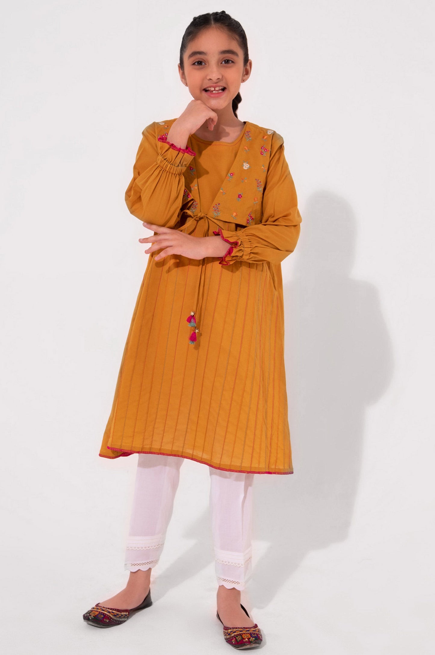 Stitched 1 Piece Embroidered Cambric Shirt