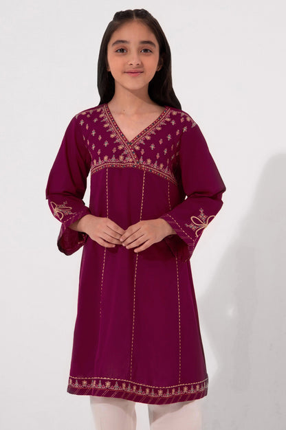 Stitched 1 Piece Embroidered Cambric Shirt