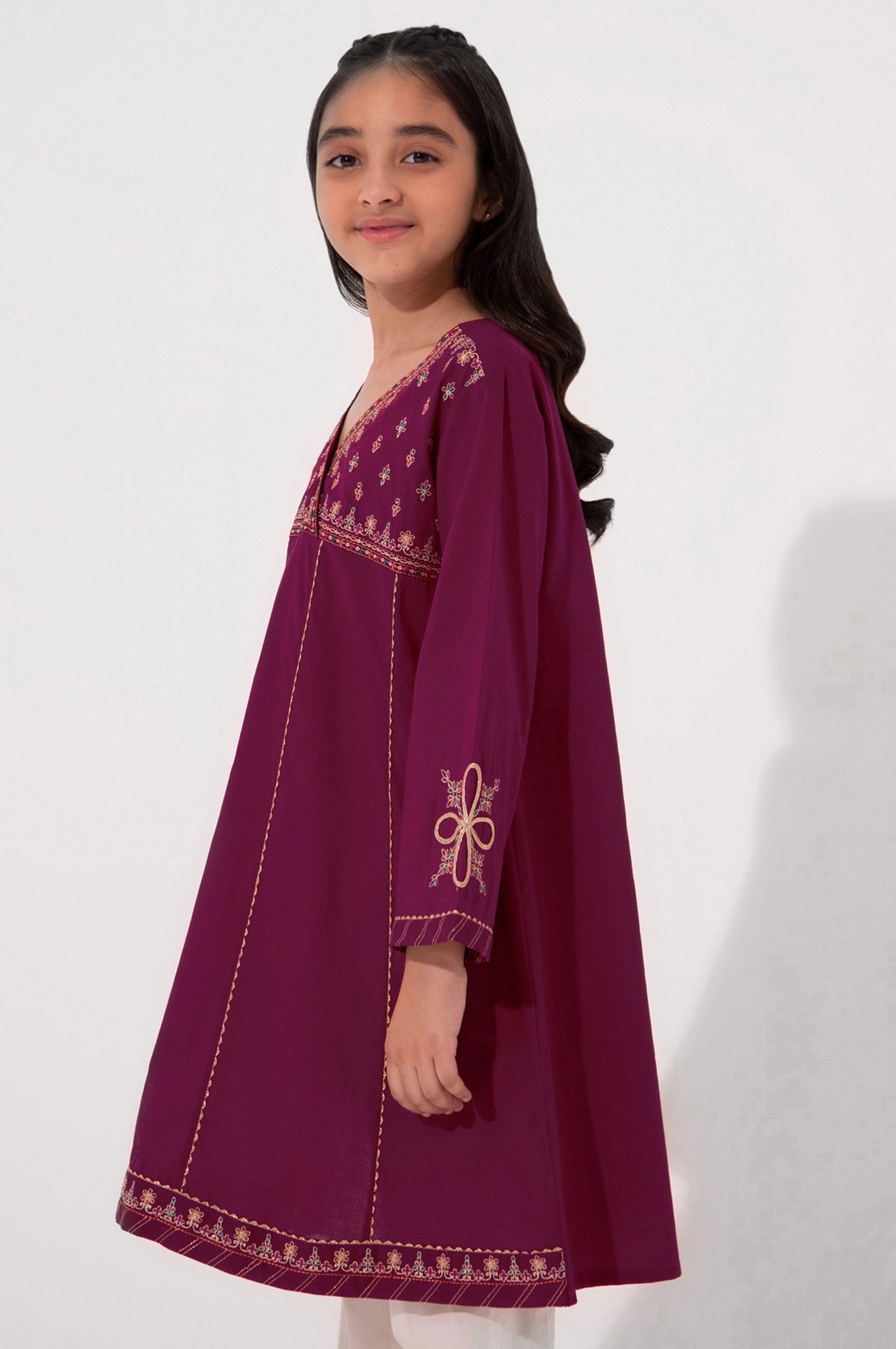 Stitched 1 Piece Embroidered Cambric Shirt