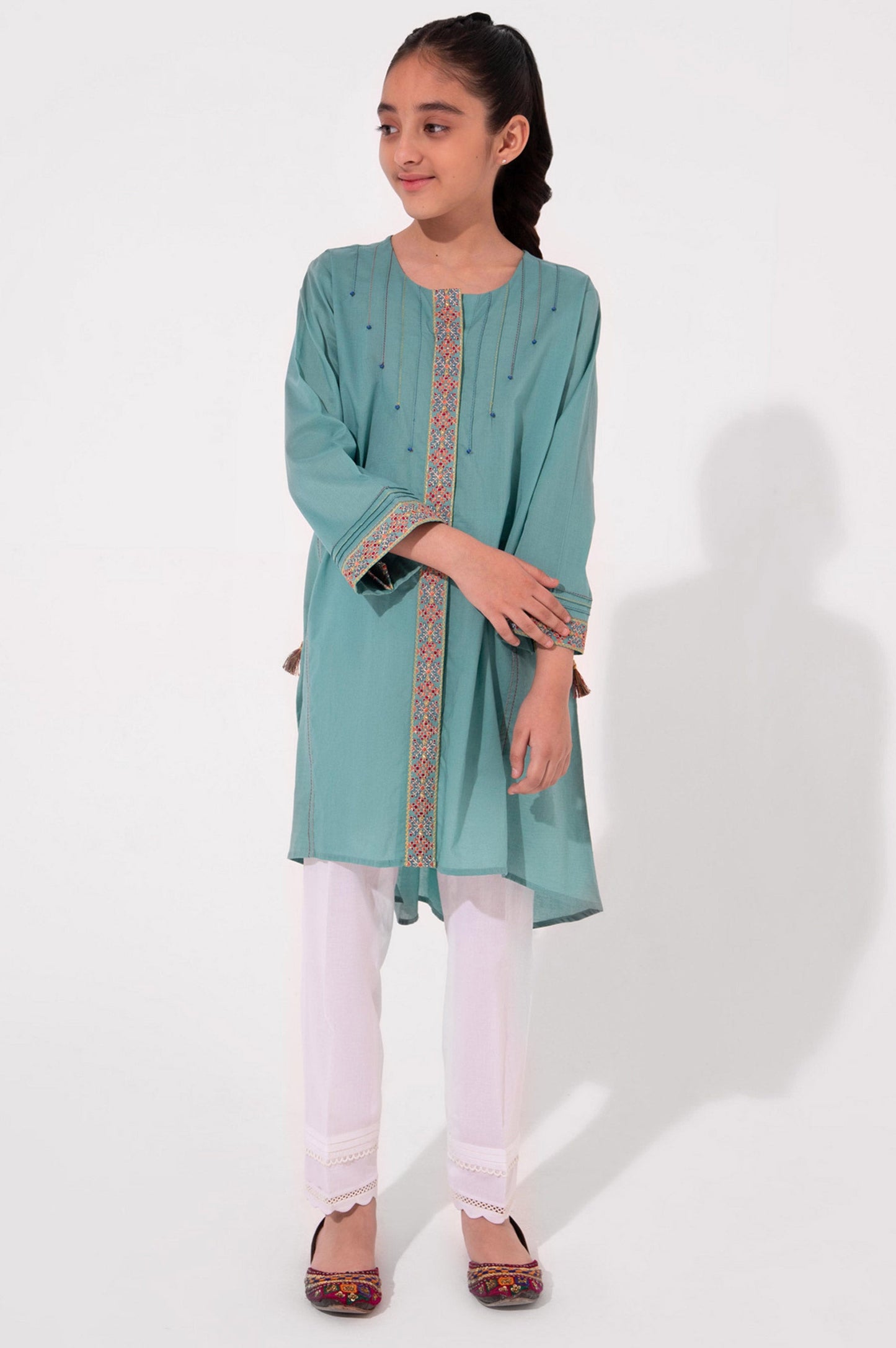 Stitched 1 Piece Embroidered Cambric Shirt