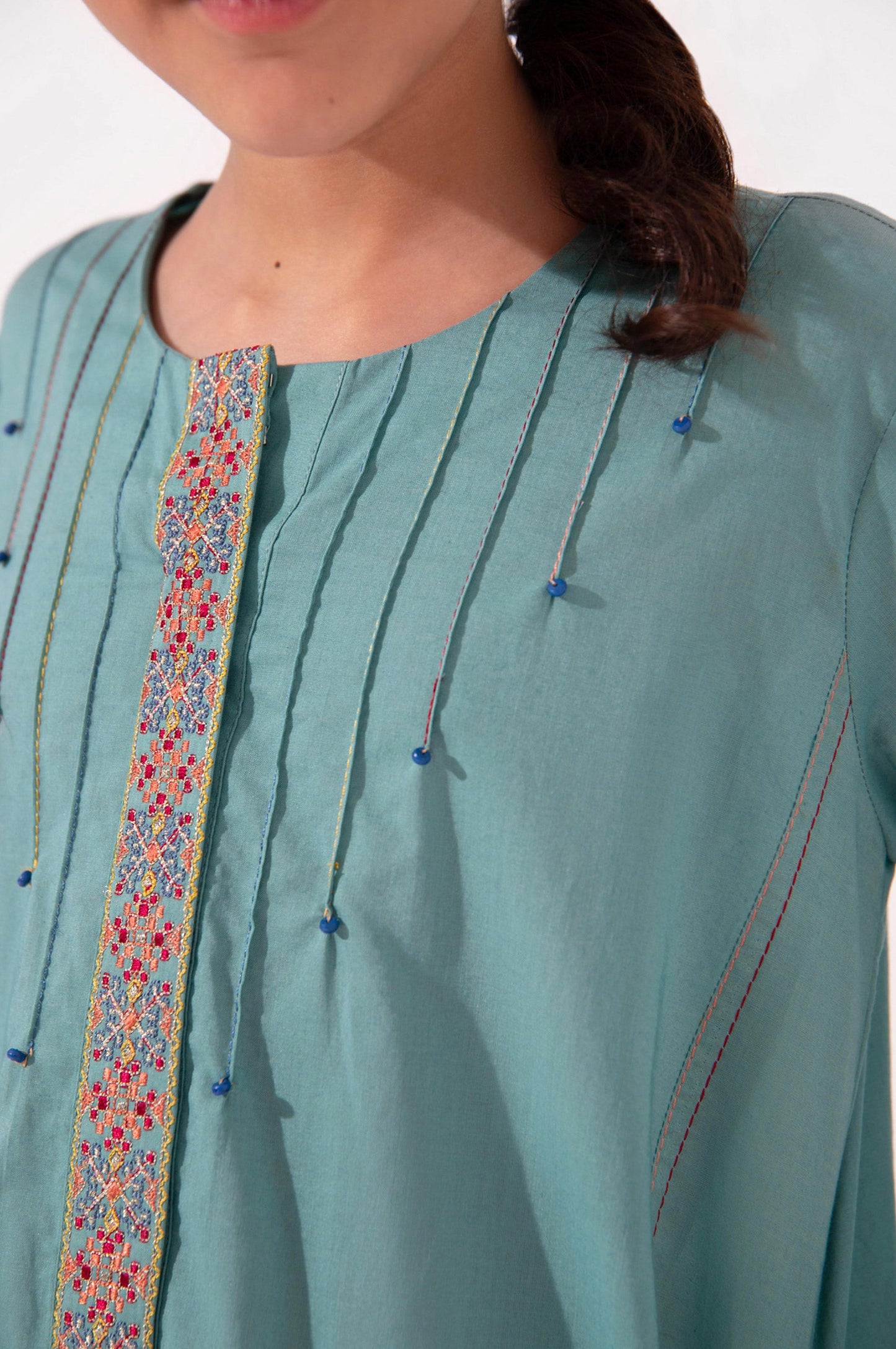 Stitched 1 Piece Embroidered Cambric Shirt