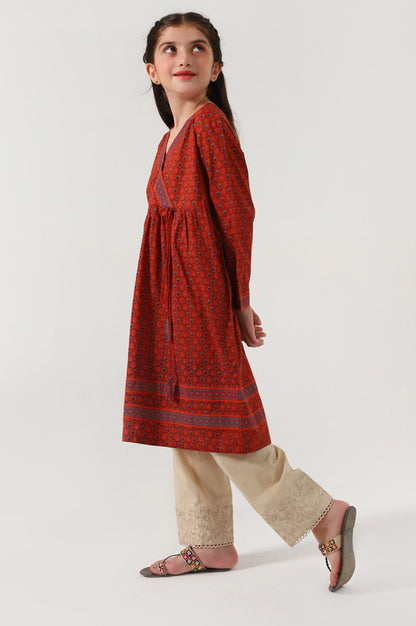 Stitched 1 Piece Screen Print  Cambric Top