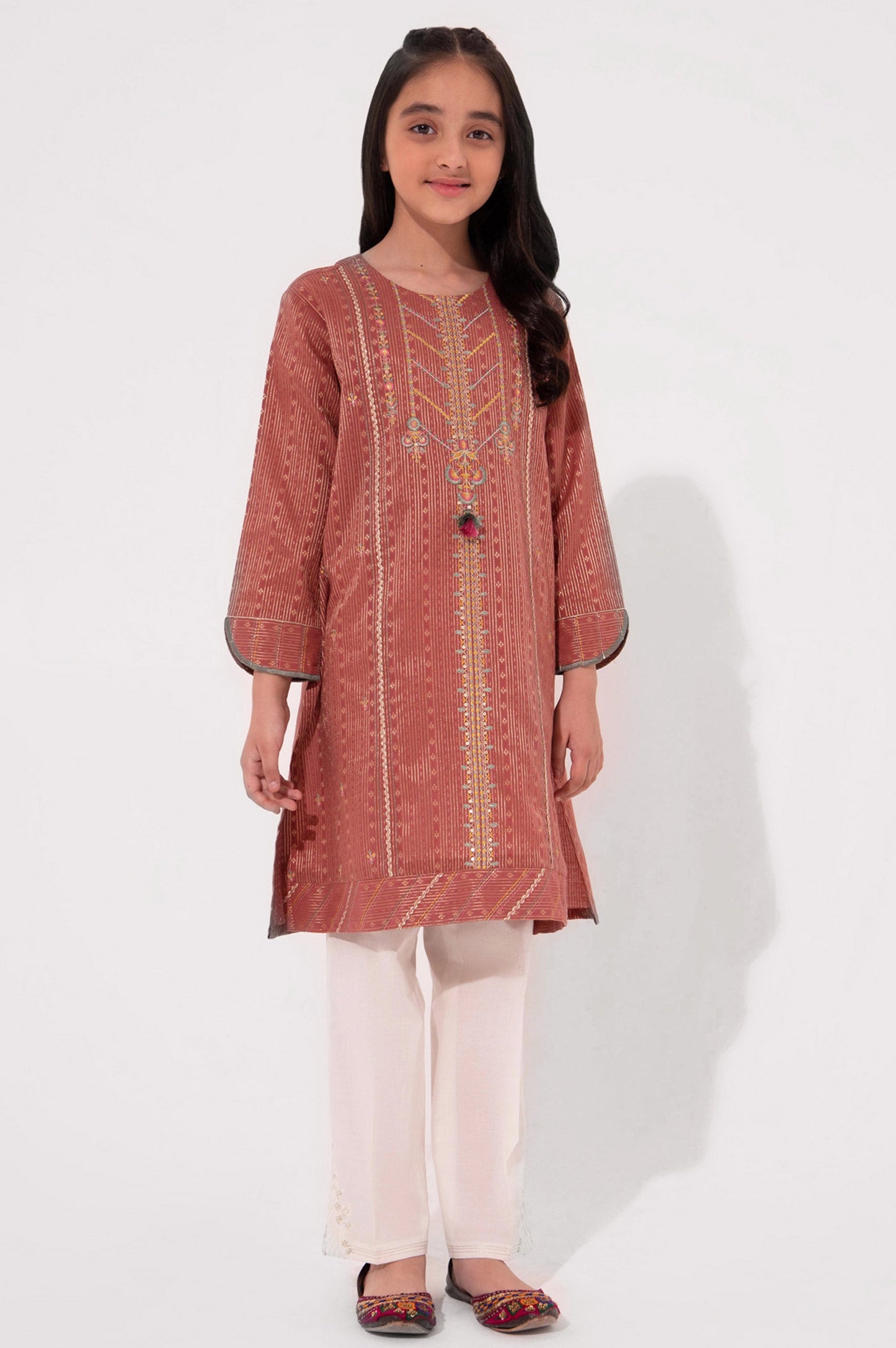 Stitched 1 Piece Embroidered Jacquard Shirt