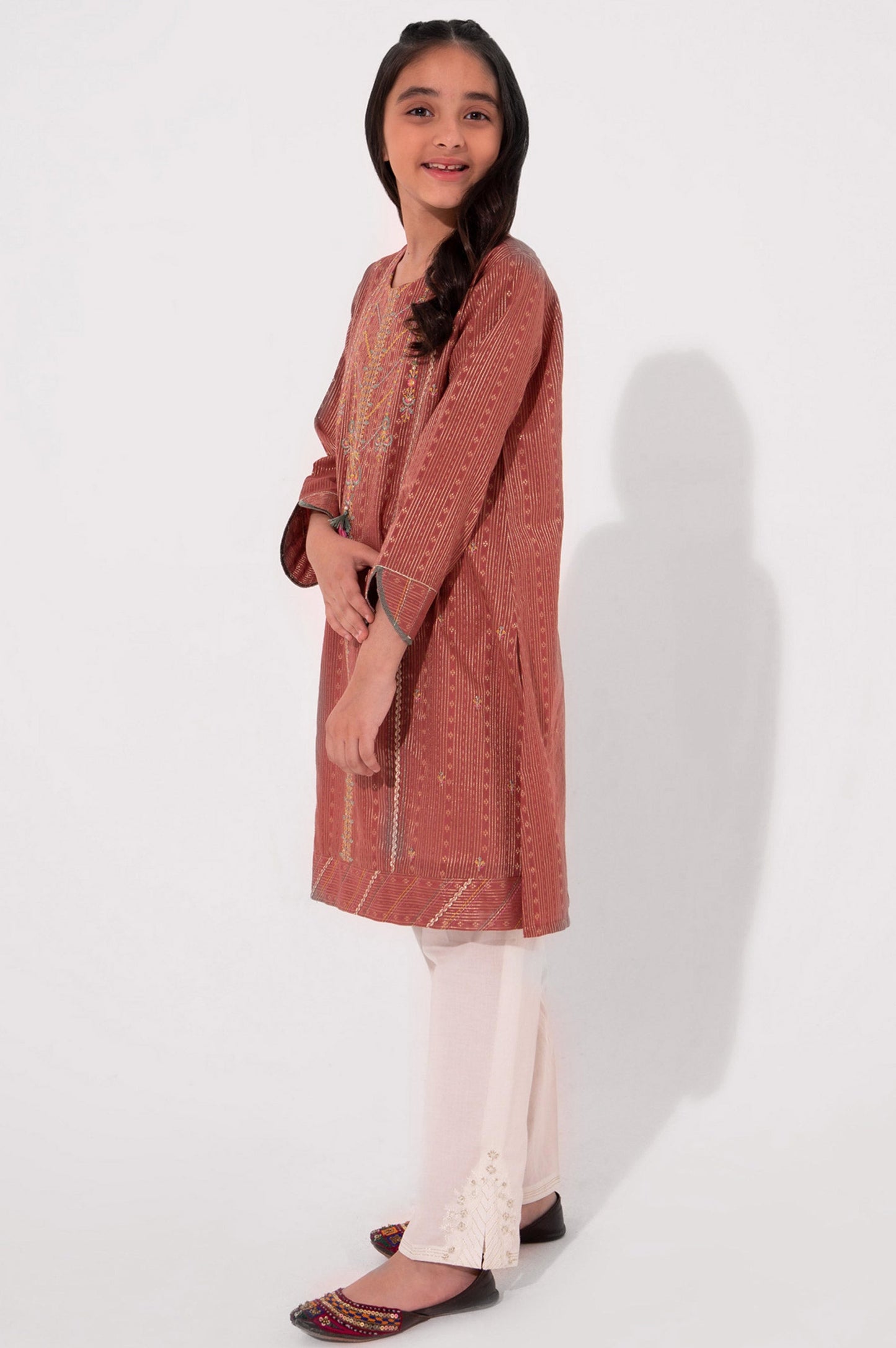 Stitched 1 Piece Embroidered Jacquard Shirt