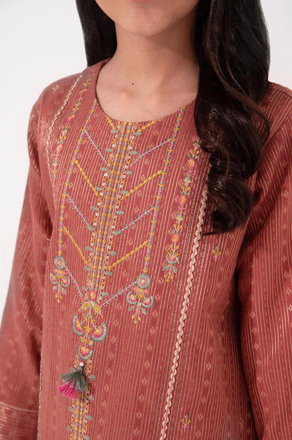 Stitched 1 Piece Embroidered Jacquard Shirt