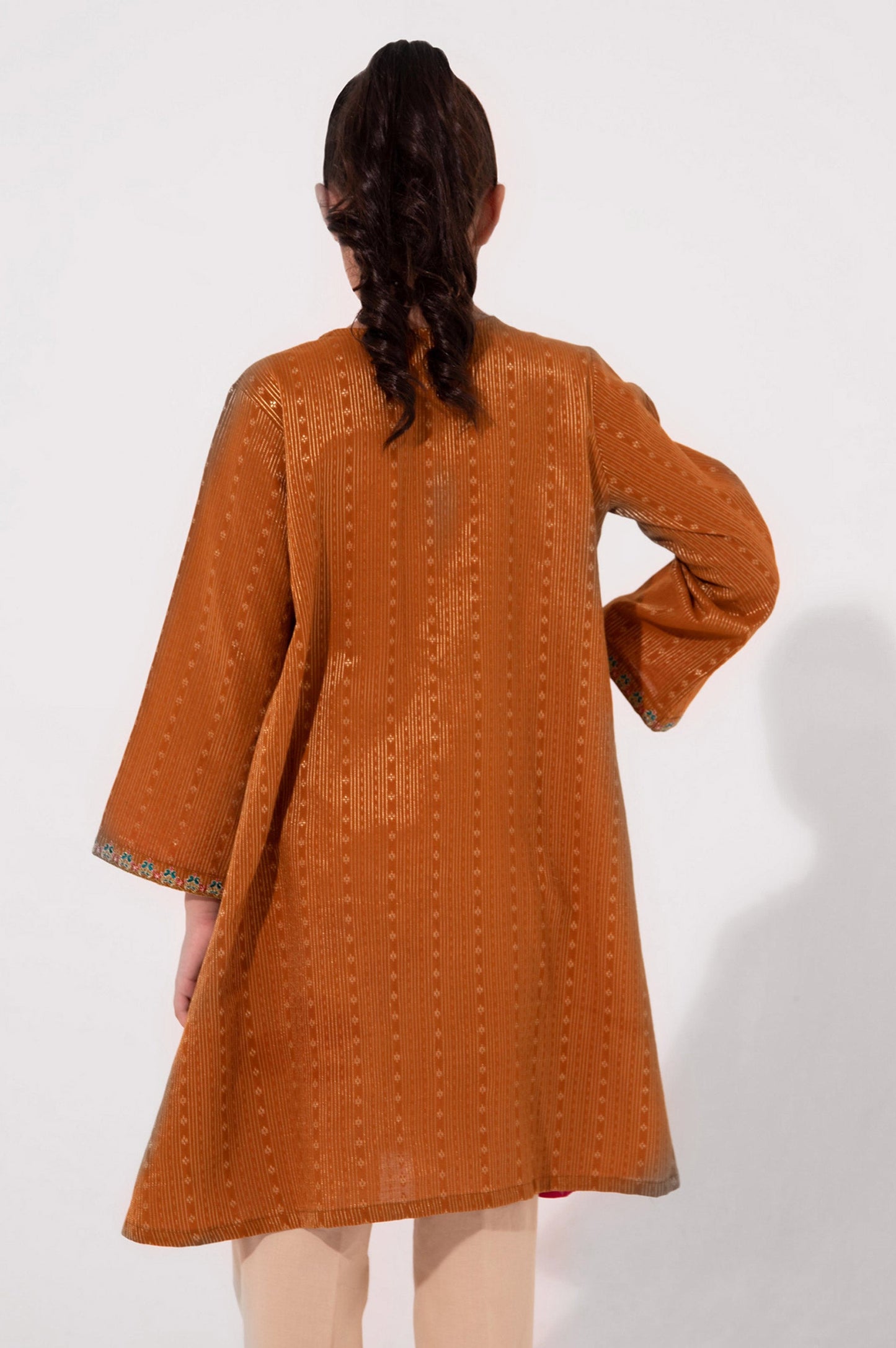 Stitched 1 Piece Embroidered Jacquard Shirt