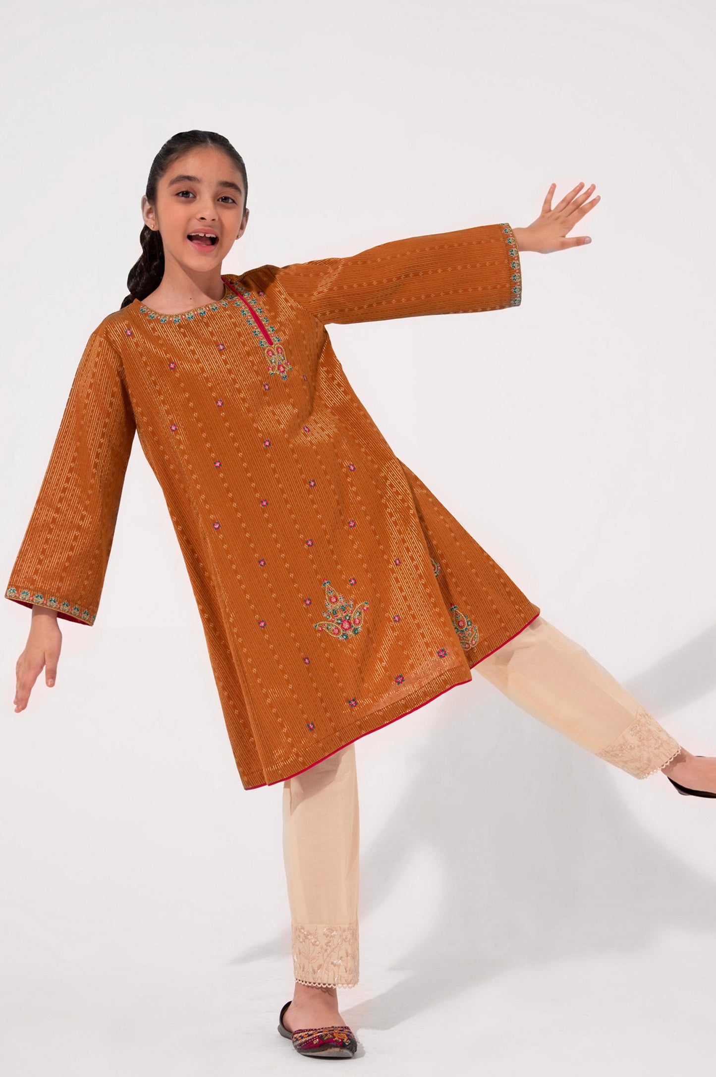 Stitched 1 Piece Embroidered Jacquard Shirt