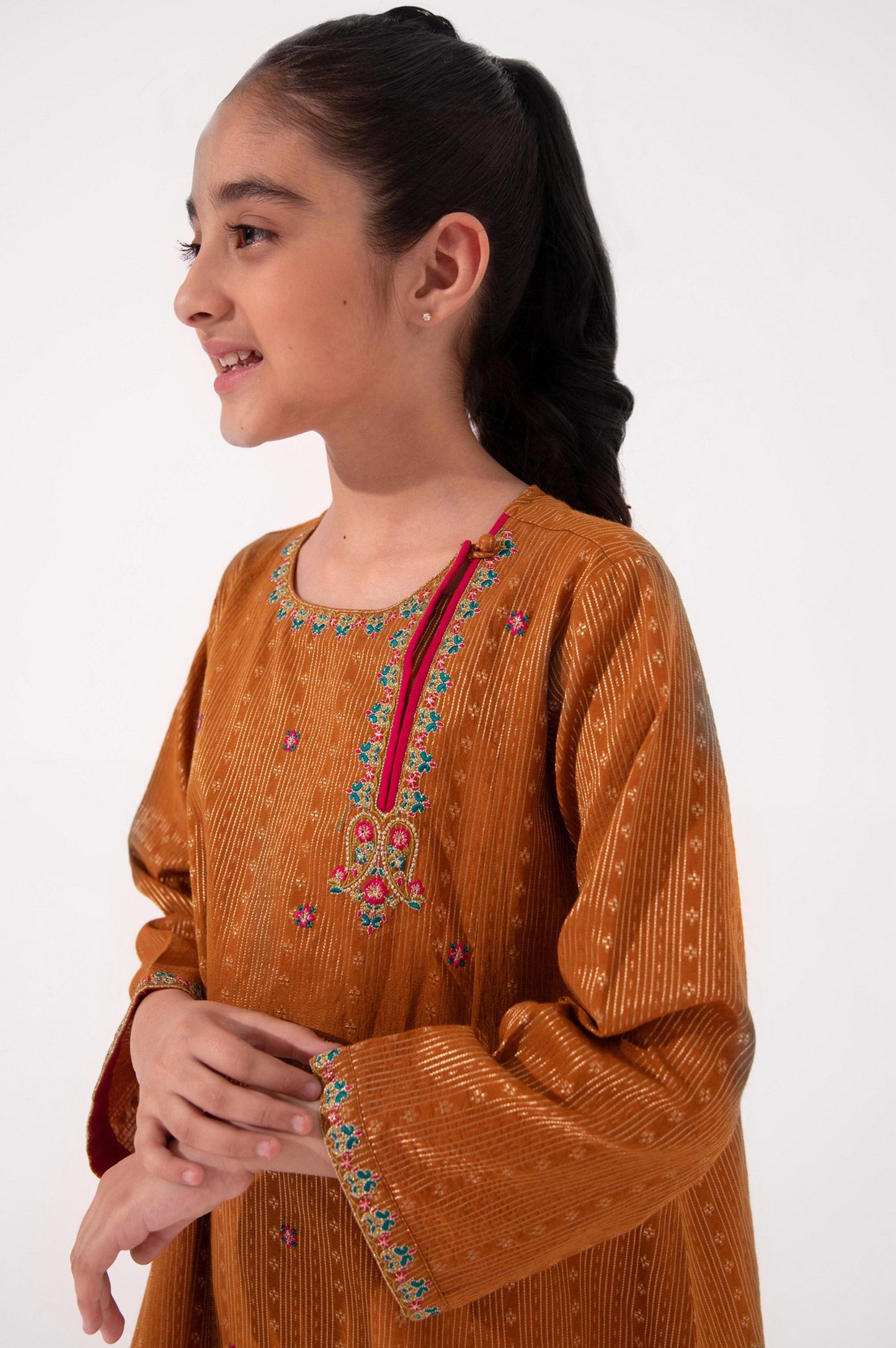Stitched 1 Piece Embroidered Jacquard Shirt